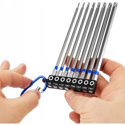 Zestaw bitów Torx 150mm długości na wiertarkę magnetyczne bity T8-T40