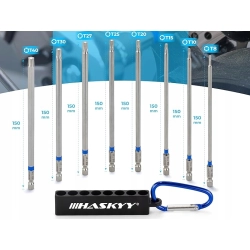 Zestaw bitów Torx 150mm długości na wiertarkę magnetyczne bity T8-T40