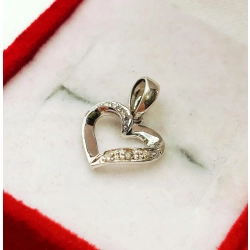 Złota zawieszka Serce z mini diamencikami Białe złoto Pr.585 W:0,53gr