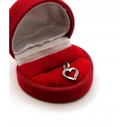 Złota zawieszka Serce z mini diamencikami Białe złoto Pr.585 W:0,53gr