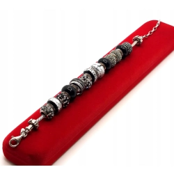 Srebrna bransoletka modułowa zestaw Beats Murano Pr.925 W:44,09gr Dł:22cm