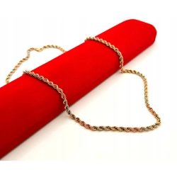 Złoty łańcuszek Kordel tricolor szer.4mm Pr.417 W:7,84gr Dł:47cm