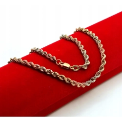 Złoty łańcuszek Kordel tricolor szer.4mm Pr.417 W:7,84gr Dł:47cm