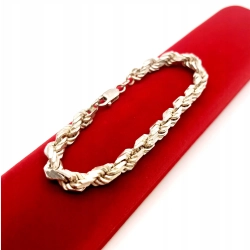 Srebrna bransoletka gruba kręcona Pr.925 W:21,57gr Dł:19cm szer.6mm