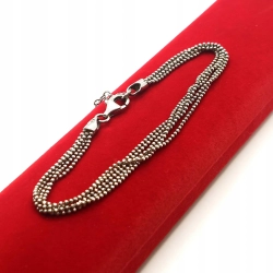 Srebrna bransoletka kulkowa Pr.925 W:4,70gr Dł:19,5-22,5cm Szer.6mm
