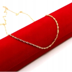 Złoty łańcuszek kręcony Singapur Pr.585 W:2,03gr Dł:45cm