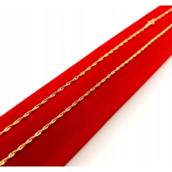 Złoty łańcuszek kręcony Singapur Pr.585 W:2,03gr Dł:45cm