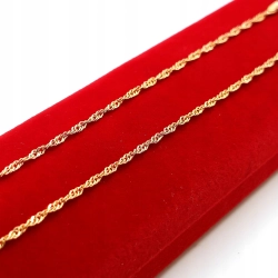 Złoty łańcuszek kręcony Singapur Pr.585 W:2,03gr Dł:45cm
