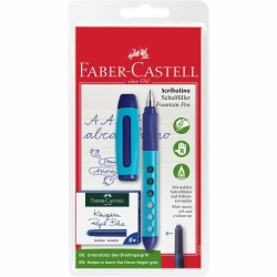 Pióro wieczne Faber-Castell niebieski zielony LOSOWO + 6szt naboi