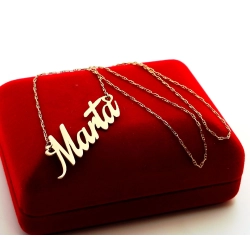 Złoty łańcuszek z imieniem MARTA Pr.585 W:2,74gr Dł:46,5cm i 50cm