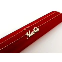Złoty łańcuszek z imieniem MARTA Pr.585 W:2,74gr Dł:46,5cm i 50cm