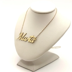Złoty łańcuszek z imieniem MARTA Pr.585 W:2,74gr Dł:46,5cm i 50cm