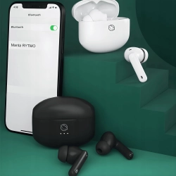 Słuchawki bezprzewodowe bluetooth dokanałowe Manta RYTMO białe MTWS008W