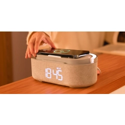 Radio kuchenne radiobudzik Bluetooth ładowarka bezprzewodowa lampka nocna