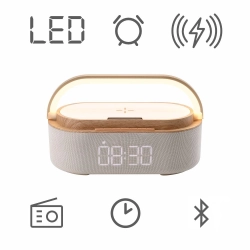 Radio kuchenne radiobudzik Bluetooth ładowarka bezprzewodowa lampka nocna
