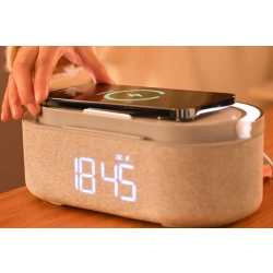 Radio kuchenne radiobudzik Bluetooth ładowarka bezprzewodowa lampka nocna