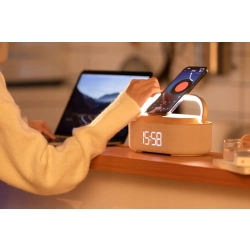 Radio kuchenne radiobudzik Bluetooth ładowarka bezprzewodowa lampka nocna
