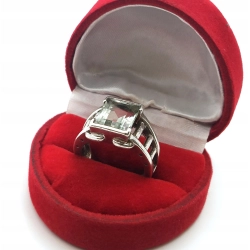Srebrny pierścionek W.KRUK zielony Ametyst (A. Orska) pr.925 W:7,07gr R.12