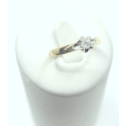 Złoty pierścionek diament 0.14 ct 585 1,62g