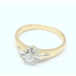 Złoty pierścionek diament 0.14 ct 585 1,62g