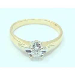 Złoty pierścionek diament 0.14 ct 585 1,62g