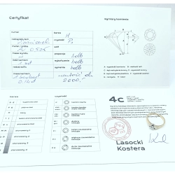 Złoty pierścionek diament 0.14 ct 585 1,62g