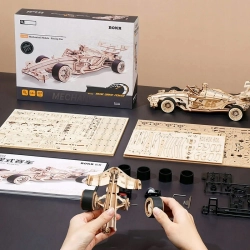 Robotime Drewniane Puzzle 3D - Samochód Wyścigowy 3D