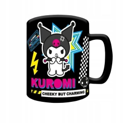 Kubek ceramika 440 ml Kuromi z nakładką futerkowa