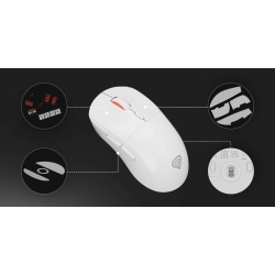 Myszka bezprzewodowa gamingowa Genesis Zircon XIII 26000 DPI biała wr1