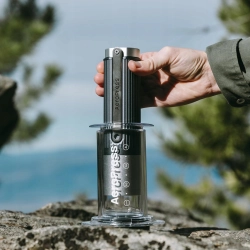 Aeropress młynek ręczny żarnowy do mielenia kawy szary UWAGA OPIS