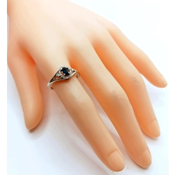 Złoty pierścionek Szafir i Diamenty 0,286ct PR.585 W:3,01gr R.15 InterSKLEP