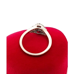 Złoty pierścionek Szafir i Diamenty 0,286ct PR.585 W:3,01gr R.15 InterSKLEP