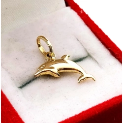 Złota zawieszka Delfin dwustronny, pusty Pr.585 W:0,54gr