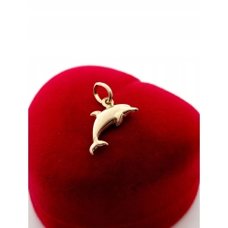 Złota zawieszka Delfin dwustronny, pusty Pr.585 W:0,54gr