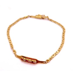 Złota bransoletka Brylanty Rubiny 0,16ct PR.750 W:7,26gr Dł.21cm InterSKLEP