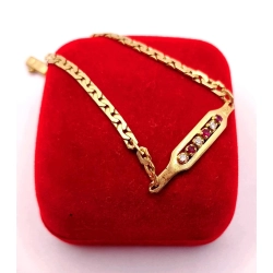 Złota bransoletka Brylanty Rubiny 0,16ct PR.750 W:7,26gr Dł.21cm InterSKLEP