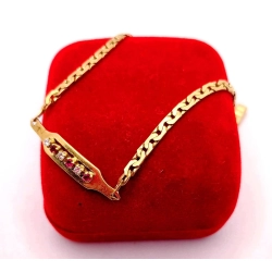 Złota bransoletka Brylanty Rubiny 0,16ct PR.750 W:7,26gr Dł.21cm InterSKLEP