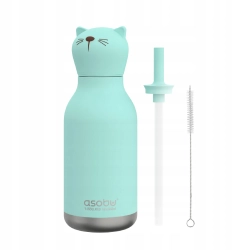 Butelka termiczna Asobu Bestie Kiki Cat Kot ze słomką 460 ml