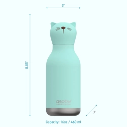 Butelka termiczna Asobu Bestie Kiki Cat Kot ze słomką 460 ml