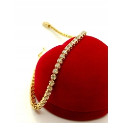 Złota bransoletka tenisówka z Diamentami 2,12ct Pr.750 W:7,34gr 18cm