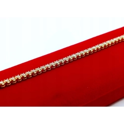 Złota bransoletka tenisówka z Diamentami 2,12ct Pr.750 W:7,34gr 18cm