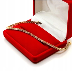 Złota bransoletka tenisówka z Diamentami 2,12ct Pr.750 W:7,34gr 18cm