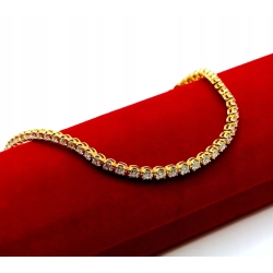 Złota bransoletka tenisówka z Diamentami 1,85ct Pr.585 W:6,69gr 18cm