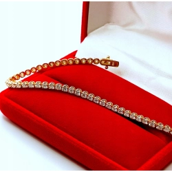 Złota bransoletka tenisówka z Diamentami 1,85ct Pr.585 W:6,69gr 18cm