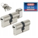 Zestaw wkładek ABUS 50/30 80mm system jednego klucza wkładka antywłamaniowa