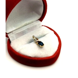 Złota zawieszka z Szafirem i mini diamencikami Pr.585 W:0,65gr