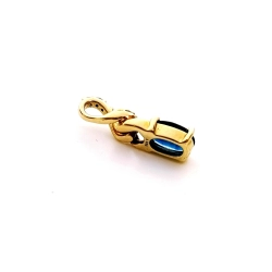 Złota zawieszka z Szafirem i mini diamencikami Pr.585 W:0,65gr