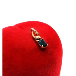 Złota zawieszka z Szafirem i mini diamencikami Pr.585 W:0,65gr