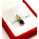 Złota zawieszka z Szafirem i mini diamencikami Pr.585 W:0,65gr