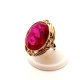 Złoty pierścionek Vintage z Rubinem Synt. Pr.585 W:12,50gr Roz.17